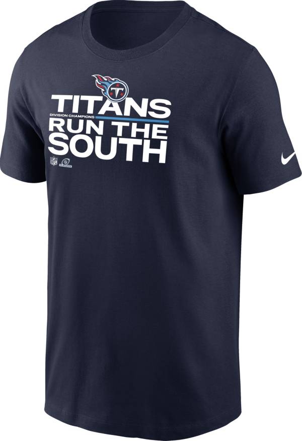 Nike Men's Tennessee Titans 2021 Run the AFC South Division Champions Navy T-Shirt