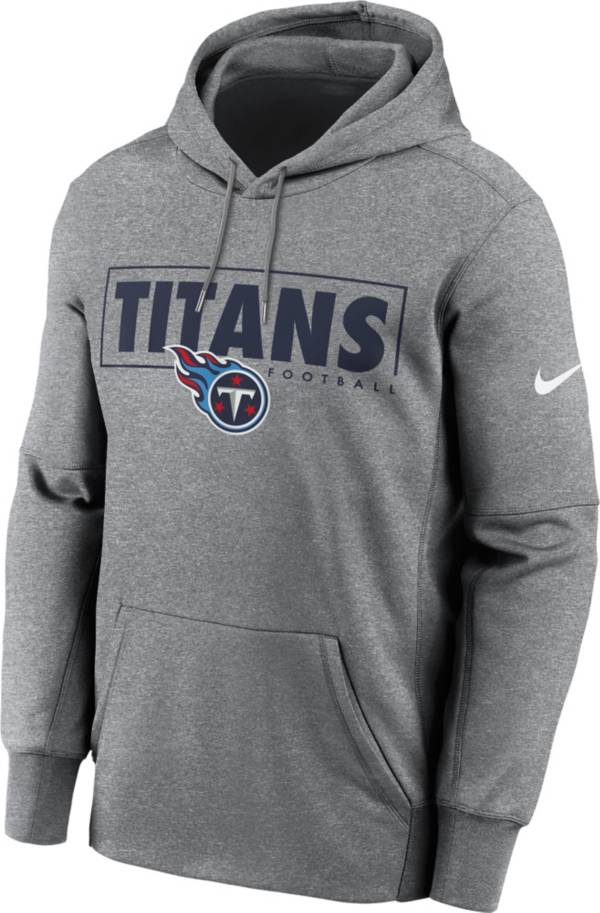 Nike Men's Tennessee Titans Left Chest Therma-FIT Grey Hoodie