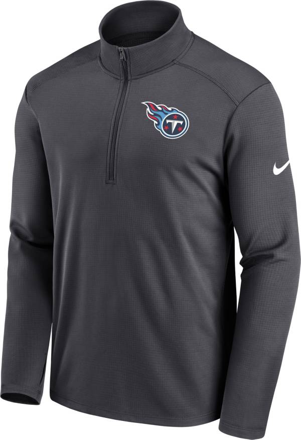 Nike Men's Tennessee Titans Logo Pacer Grey Half-Zip Pullover