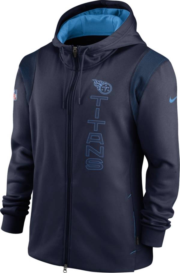 Nike Men's Tennessee Titans Sideline Therma-FIT Full-Zip Navy Hoodie