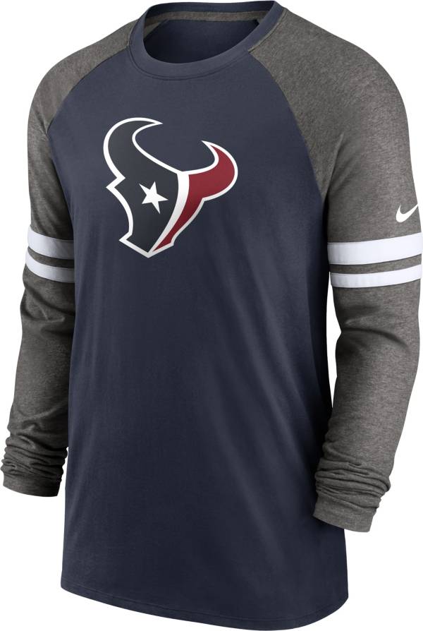 Nike Men's Houston Texans Dri-FIT Navy Long Sleeve Raglan T-Shirt