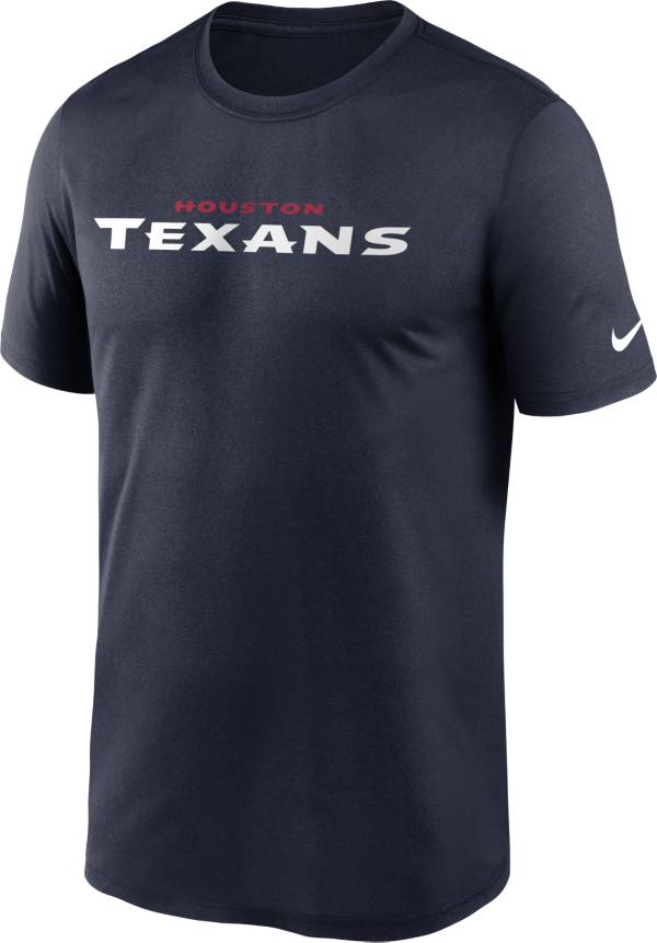 Nike Men's Houston Texans Legend Wordmark Navy Performance T-Shirt