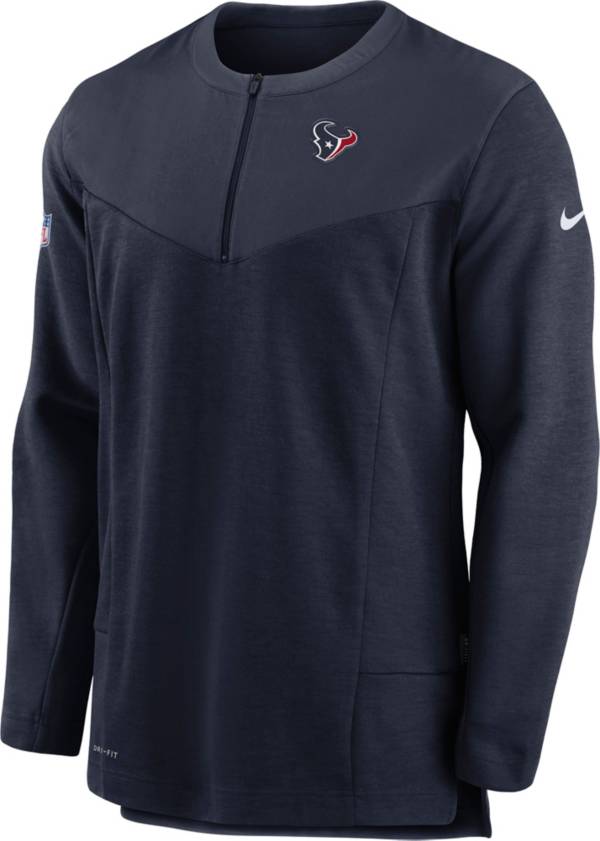 Nike Men's Houston Texans Sideline Coach Half-Zip Navy Pullover