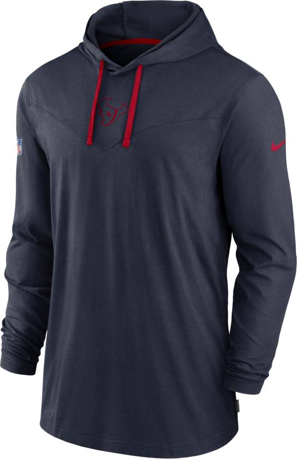 Nike Men's Houston Texans Sideline Dri-FIT Hooded Long Sleeve Navy T-Shirt