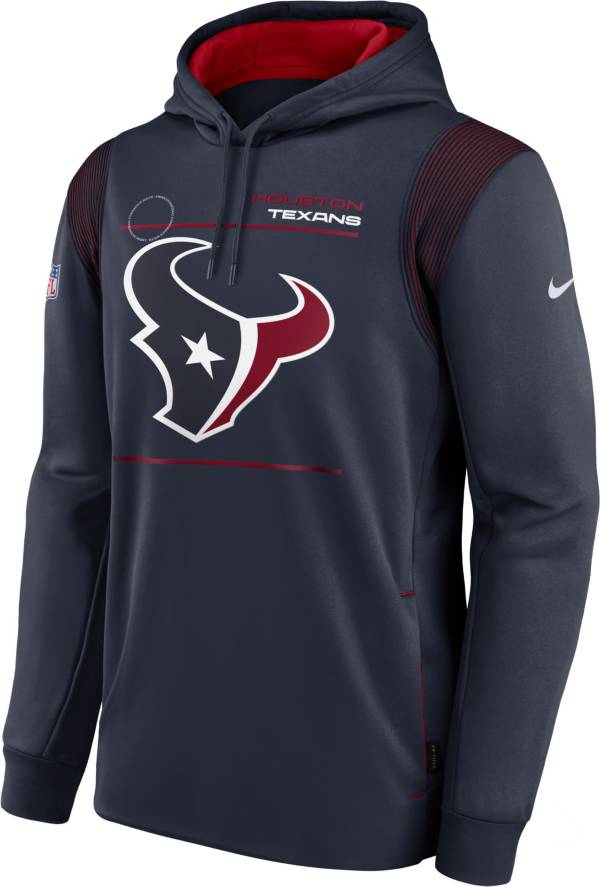 Nike Men's Houston Texans Sideline Therma-FIT Navy Pullover Hoodie