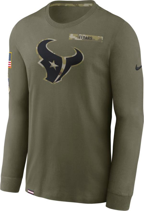 Nike Men's Houston Texans Salute to Service Olive Long Sleeve T-Shirt