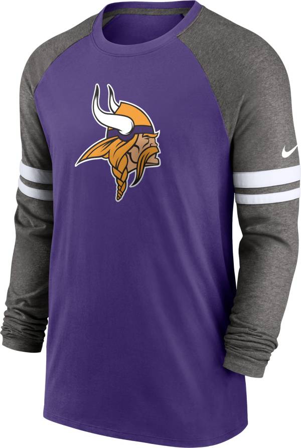 Nike Men's Minnesota Vikings Dri-FIT Purple Long Sleeve Raglan T-Shirt