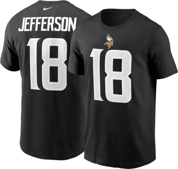 Nike Men's Minnesota Vikings Justin Jefferson #18 Black T-Shirt