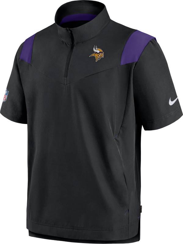 Nike Men's Minnesota Vikings Coaches Sideline Short Sleeve Black Jacket