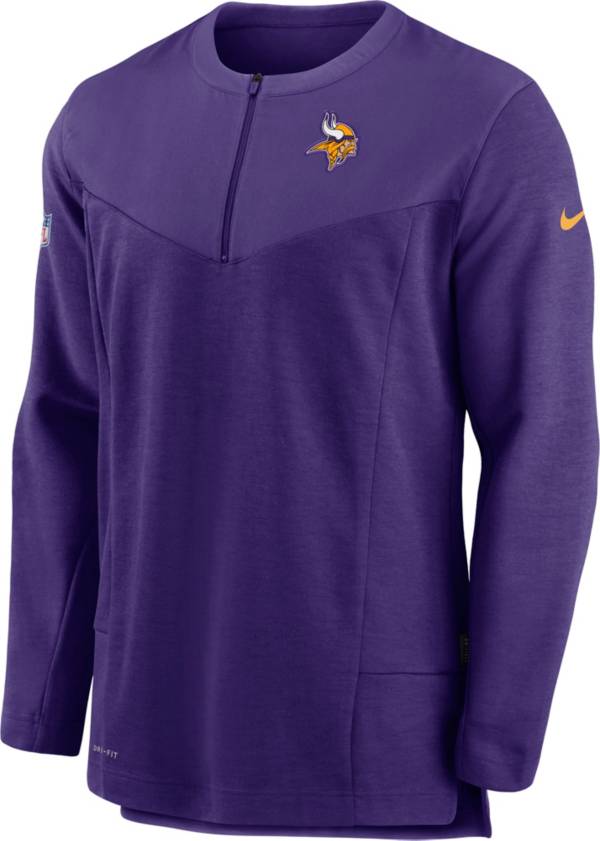 Nike Men's Minnesota Vikings Sideline Coach Half-Zip Purple Pullover