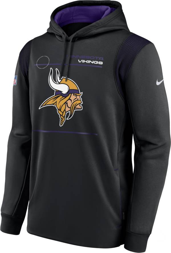 Nike Men's Minnesota Vikings Sideline Therma-FIT Black Pullover Hoodie