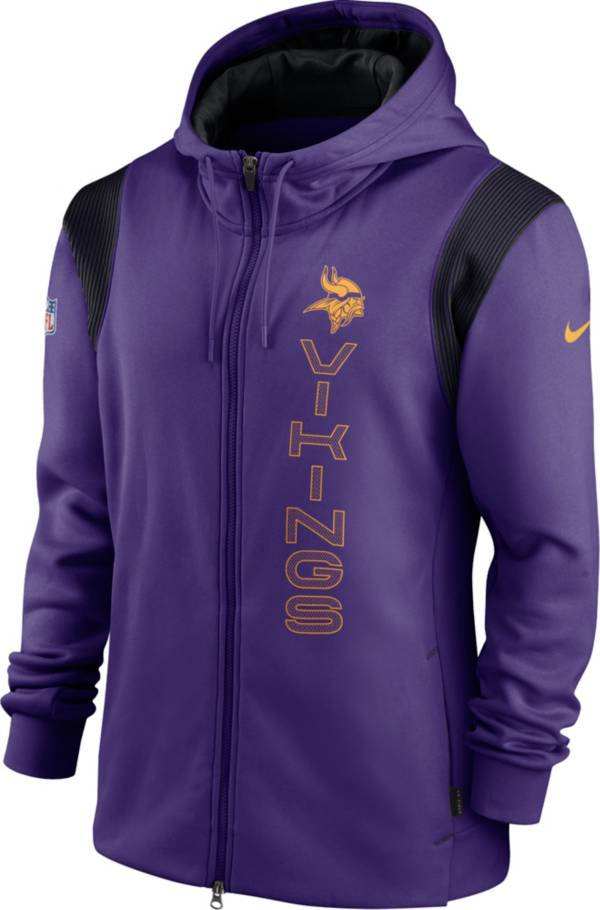 Nike Men's Minnesota Vikings Sideline Therma-FIT Full-Zip Purple Hoodie