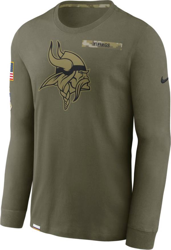 Nike Men's Minnesota Vikings Salute to Service Olive Long Sleeve T-Shirt