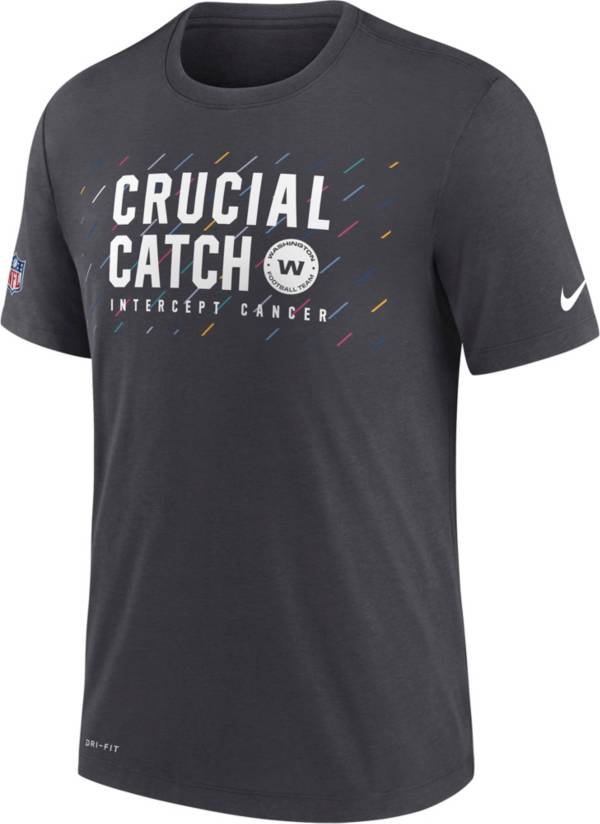 Nike Men's Washington Football Team Crucial Catch Anthracite T-Shirt