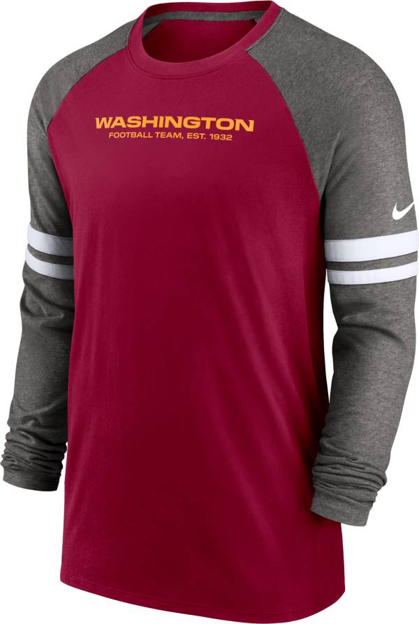 Nike Men's Washington Football Team Dri-FIT Red Long Sleeve Raglan T-Shirt