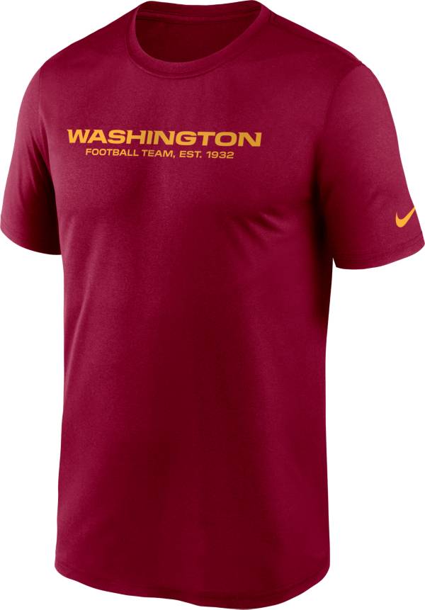 Nike Men's Washington Football Team Legend Wordmark Red Performance T-Shirt