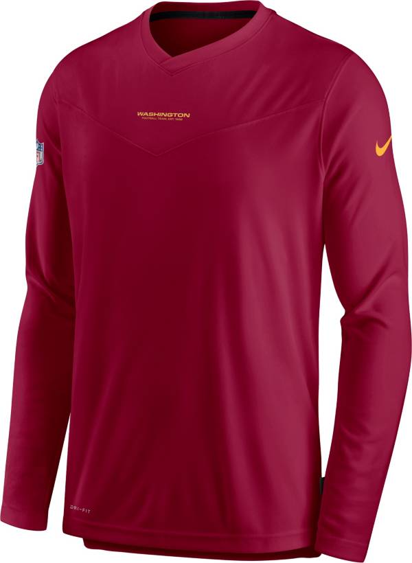 Nike Men's Washington Football Team Sideline Coaches Red Long Sleeve T-Shirt