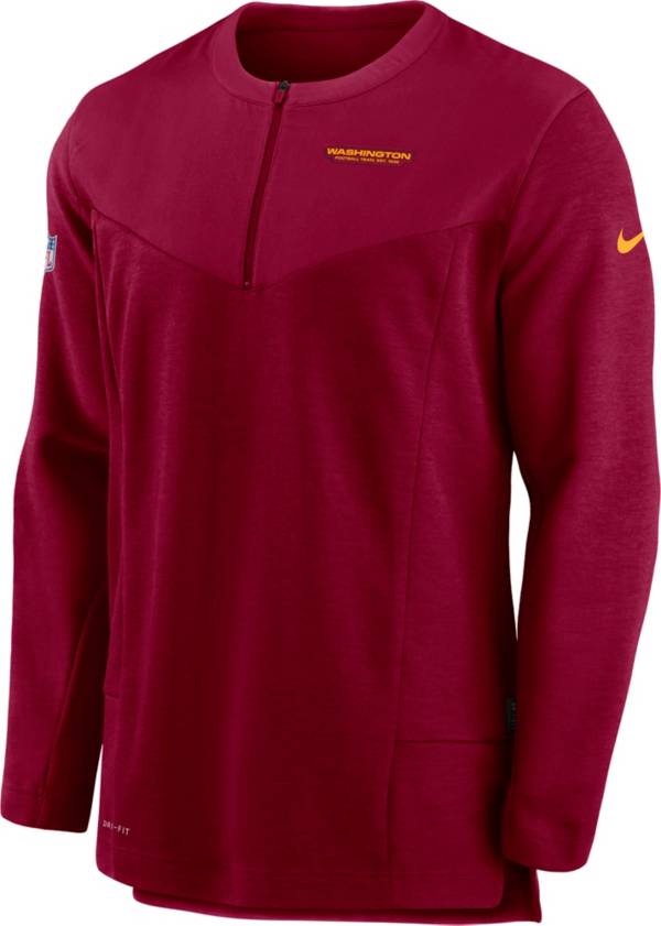 Nike Men's Washington Football Team Sideline Coach Half-Zip Red Pullover