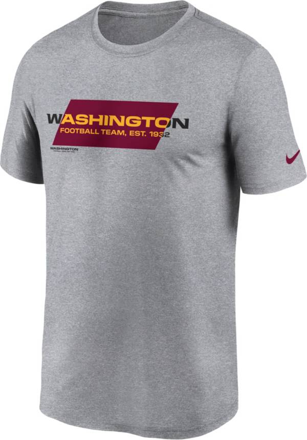 Nike Men's Washington Football Team Tonal Logo Legend Grey T-Shirt