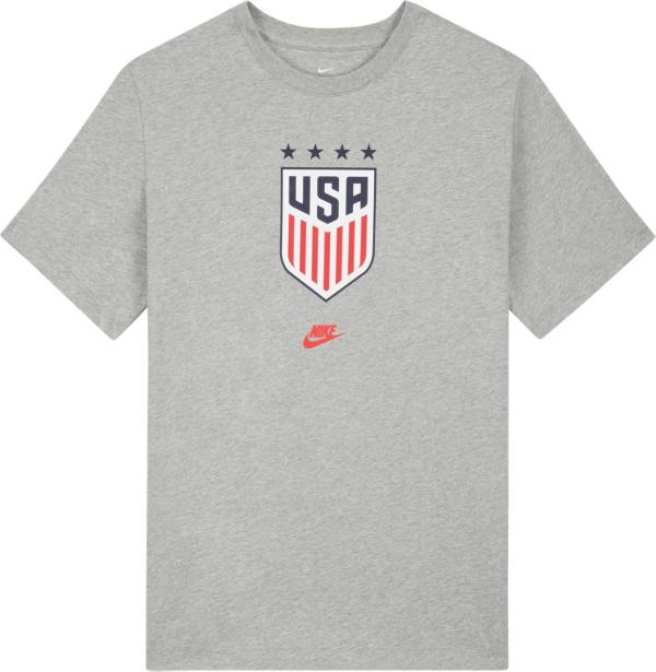 Nike Men's USA Soccer 4-Star Crest Gray T-Shirt