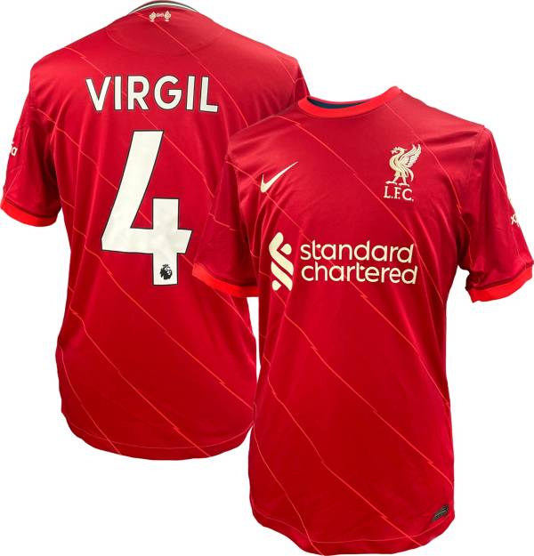 Nike Liverpool FC Virgil van Dijk #4 Breathe Stadium Home Replica Jersey