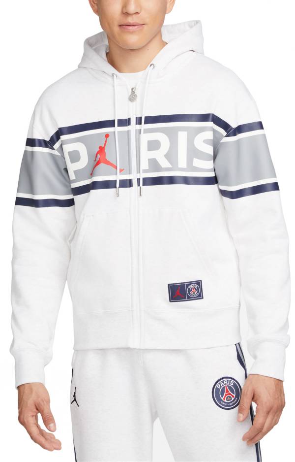 Jordan Paris Saint-Germain '21 Grey Full-Zip Hoodie