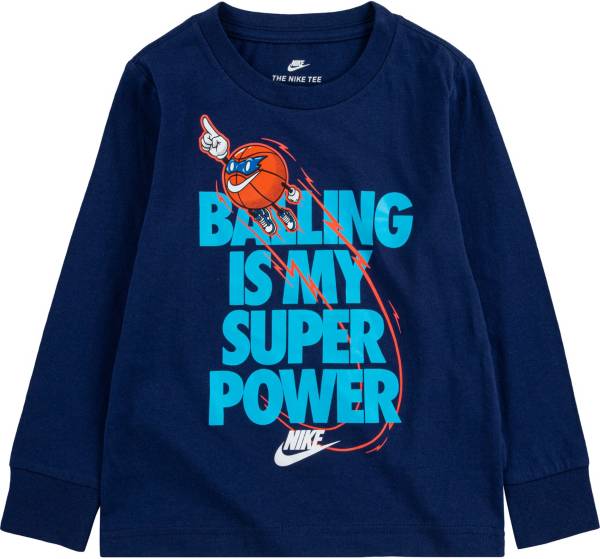 Nike Little Boys' Balling Is My Super Power Graphic Long Sleeve T-Shirt product image