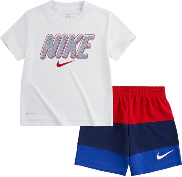 Nike Little Boys' Logo T-Shirt and Colorblock Shorts Set