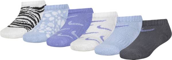 Nike Girl's Dri-FIT Animal No Show Socks - 6 Pack