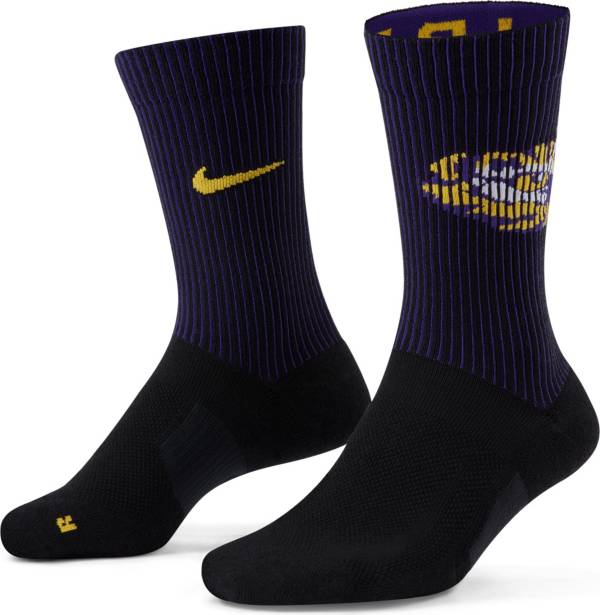 Nike Men's LSU Tigers Multiplier 2-Pair Crew Socks