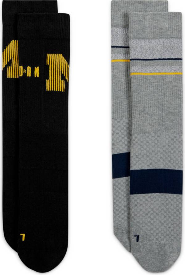 Jordan Men's Michigan Wolverines Multiplier 2-Pair Crew Socks product image