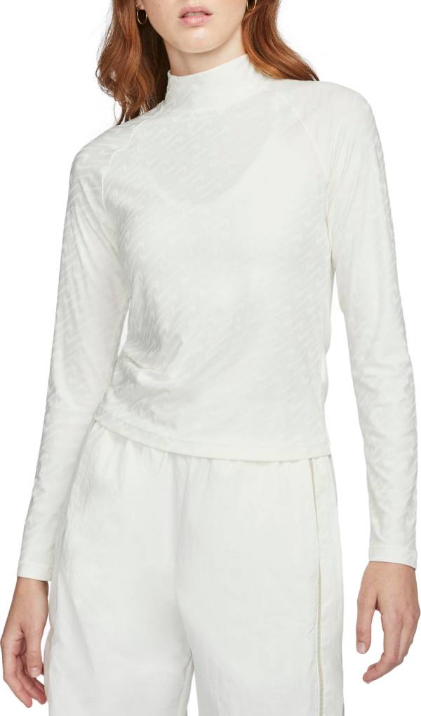 Nike Women's Sportswear Icon Clash Mock Long-Sleeve Top