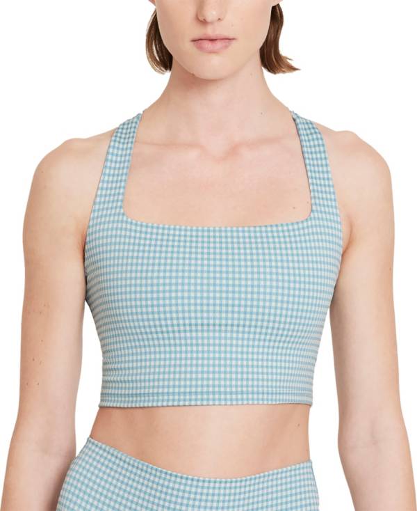 Nike Women's Dri-FIT Cropped Gingham Yoga Tank Top