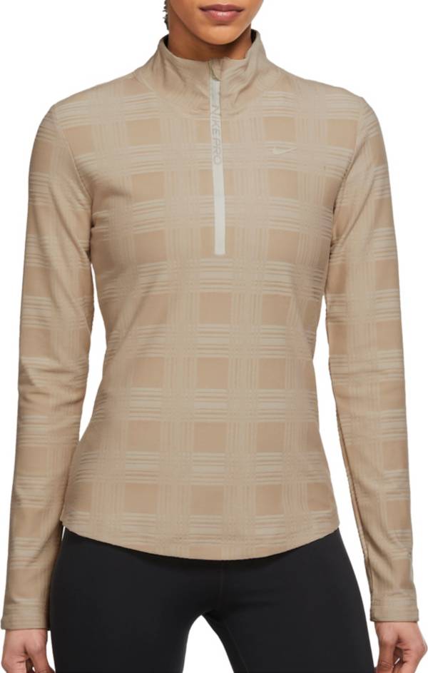 Nike Women's Hyperwarm Plaid 1/2 Zip Top