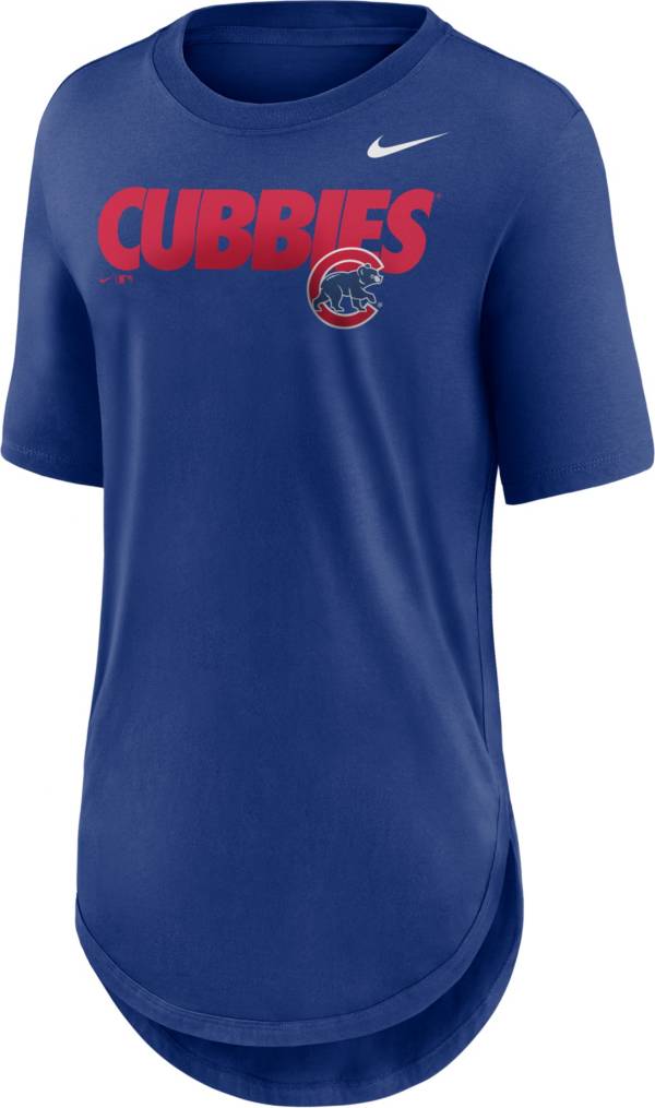 Nike Women's Chicago Cubs Blue Longline Weekend T-Shirt
