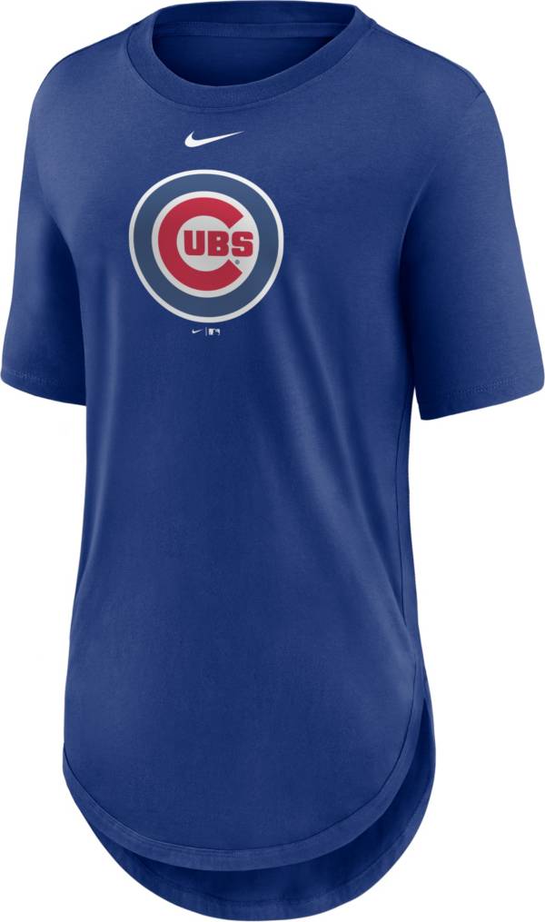 Nike Women's Chicago Cubs Blue Longline Logo T-Shirt