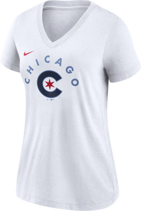 Nike Women's Chicago Cub Navy 2021 City Connect V-Neck T-Shirt