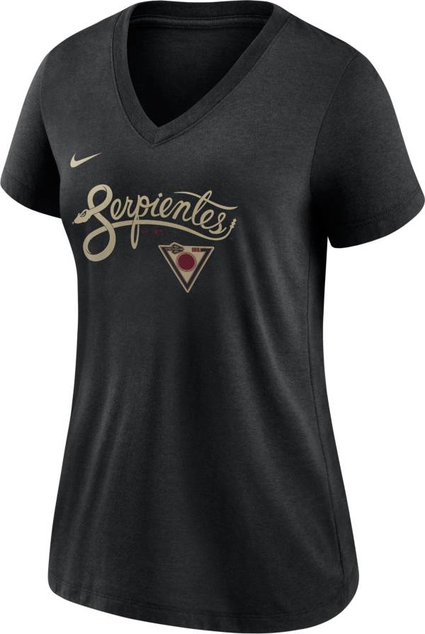 Nike Women's Arizona Diamondbacks Black 2021 City Connect V-Neck T-Shirt