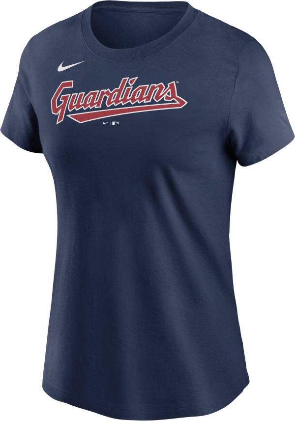 Nike Women's Cleveland Guardians Navy Wordmark V-Neck T-Shirt