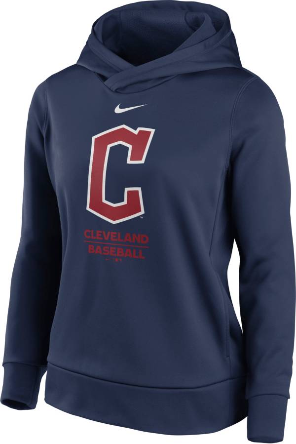 Nike Women's Cleveland Guardians Navy Logo Fleece Pullover Hoodie