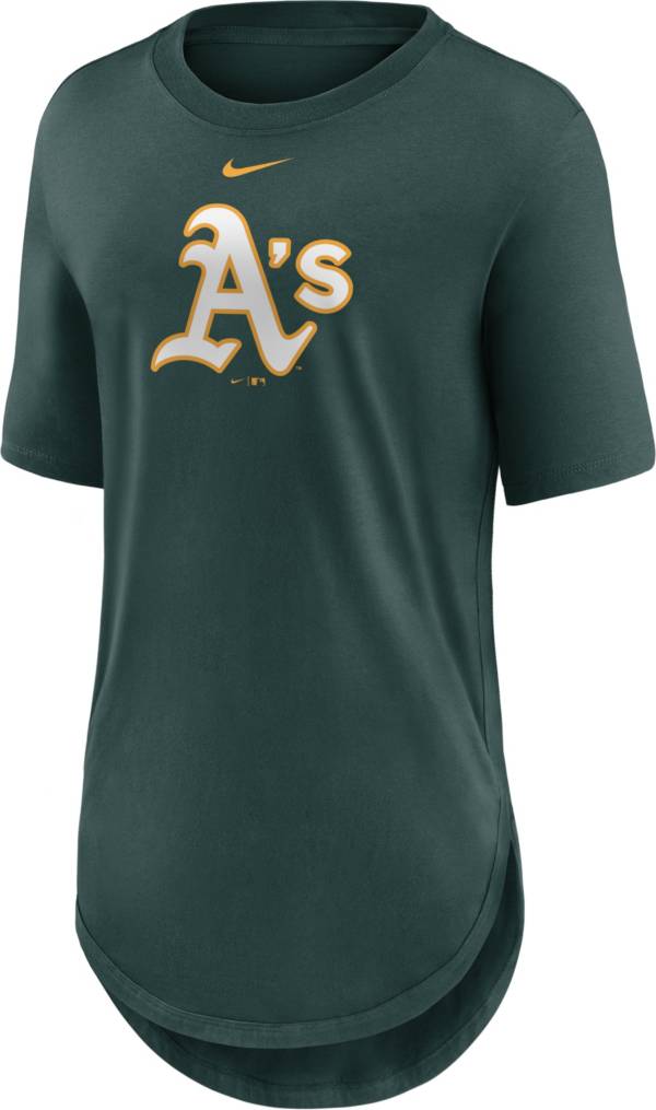 Nike Women's Oakland Athletics Green Longline Logo T-Shirt