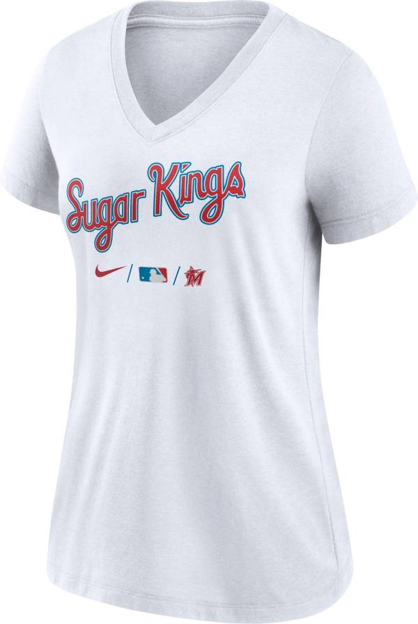 Nike Women's Miami Marlins White 2021 City Connect V-Neck T-Shirt