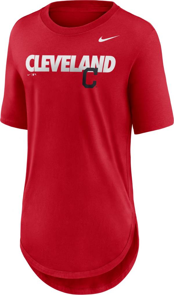 Nike Women's Cleveland Indians Red Longline Weekend T-Shirt
