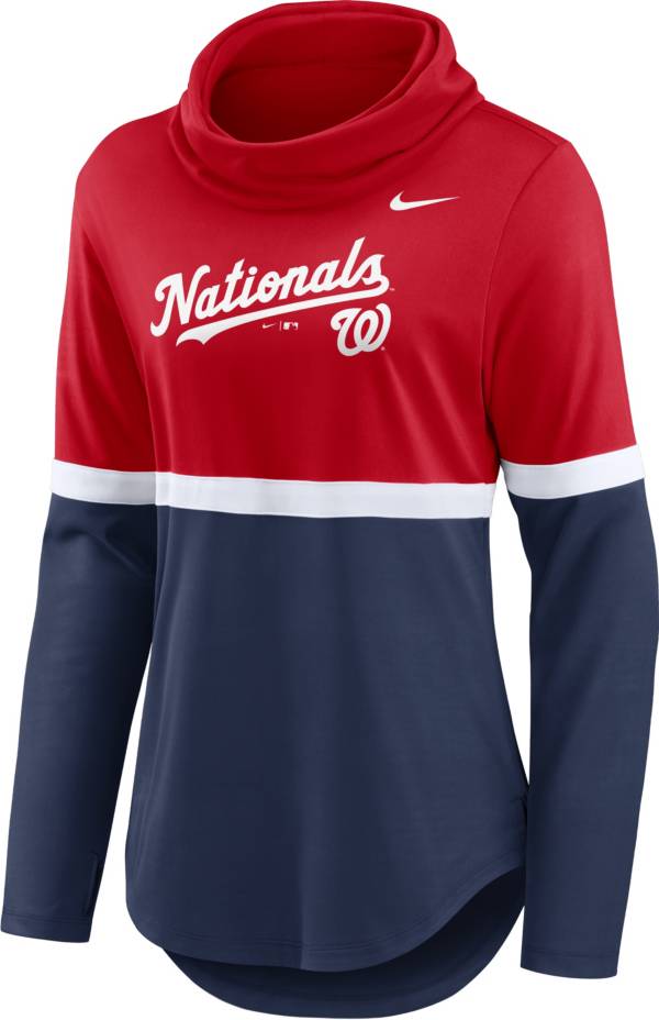 Nike Women's Washington Nationals Navy Cowl Neck T-Shirt