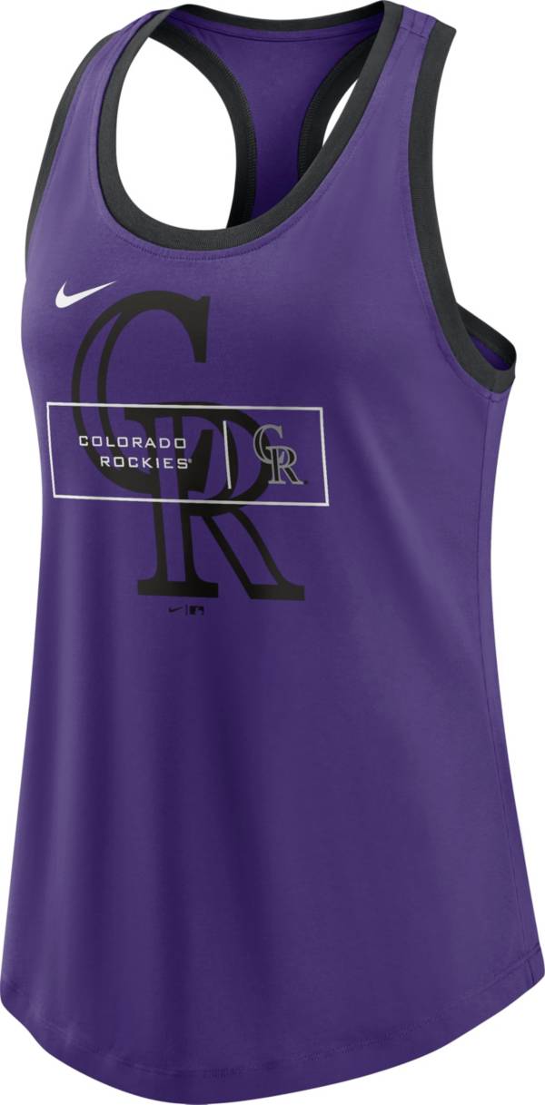 Nike Women's Colorado Rockies Purple Logo X-Ray Racerback Tank Top