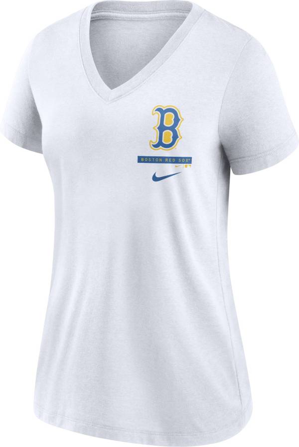 Nike Women's Boston Red Sox White 2021 City Connect V-Neck T-Shirt