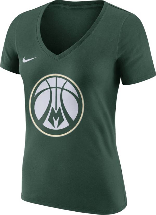 Nike Women's Milwaukee Bucks Green Dri-Fit V-Neck T-Shirt product image