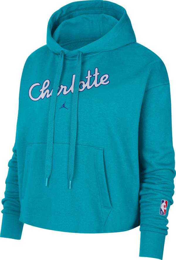 Nike Women's 2021-22 City Edition Charlotte Hornets Blue Essential Cropped Pullover Hoodie