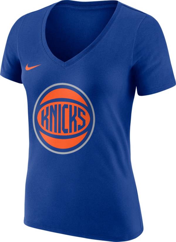 Nike Women's New York Knicks Blue Dri-Fit V-Neck T-Shirt
