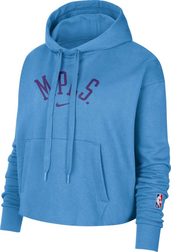 Nike Women's 2021-22 City Edition Los Angeles Lakers Blue Essential Cropped Pullover Hoodie